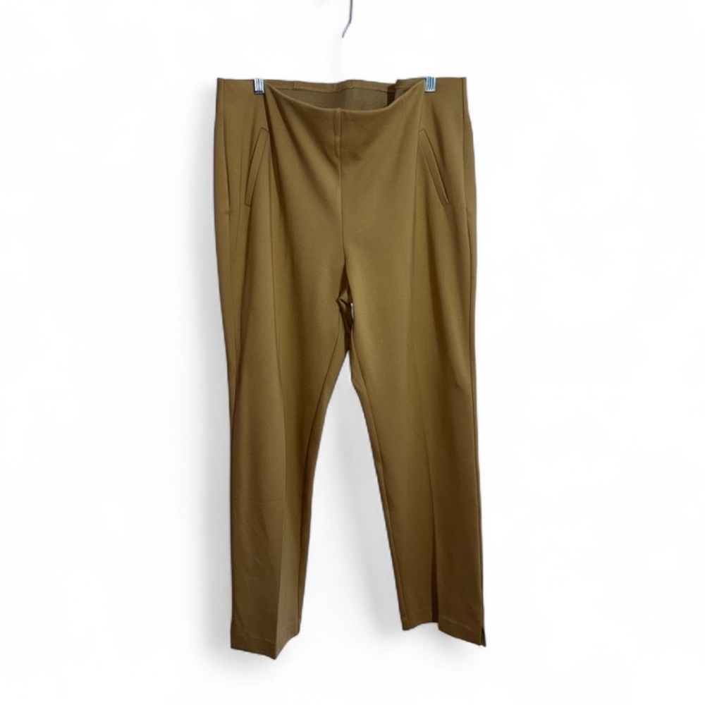 Chico's dark tan pull on pants size 3R size 16R
